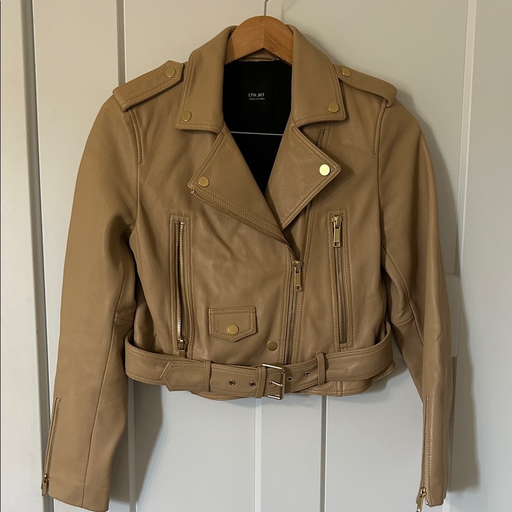 Chic Tan Leather Jacket